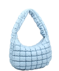 Fashion Puffy Shoulder Bag HQ128 LIGHT BLUE